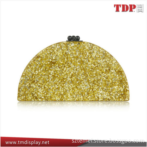 Customized Wholesale Yellow Shining Acrylic Clutch Bag